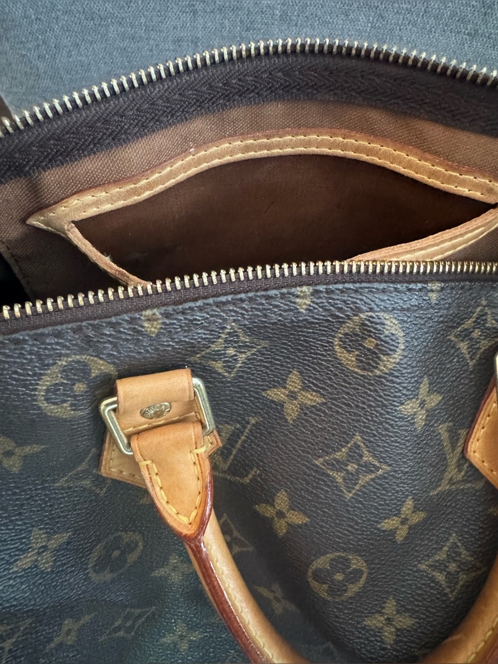 Louis Vuitton Speedy 30 Monogram Canvas Handbag SD4007 w/ Lock & Key - Picture 7 of 16